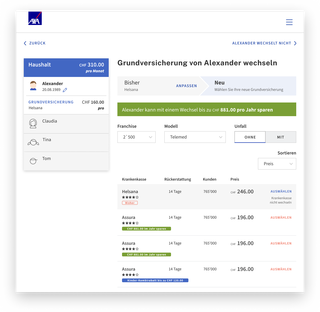 AXA Wechselservice Krankenkasse